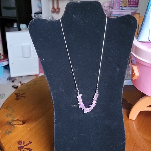 Faux amethyst necklace